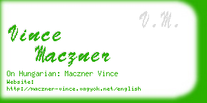 vince maczner business card
